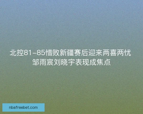 北控81-85惜败新疆赛后迎来两喜两忧 邹雨宸刘晓宇表现成焦点